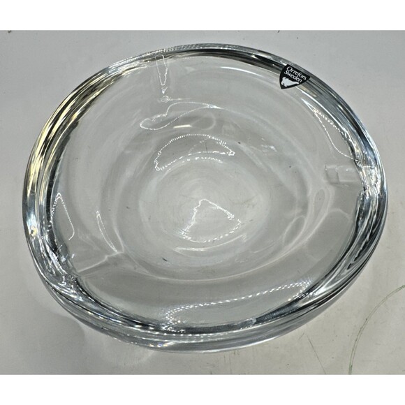 Orrefors Crystal Octagonal Clear Glass Heavy Thick Dish Bowl Ashtray Sweden VTG - Picture 1 of 8